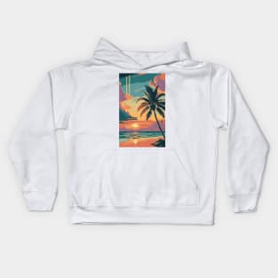 Sunset at the beach Kids Hoodie